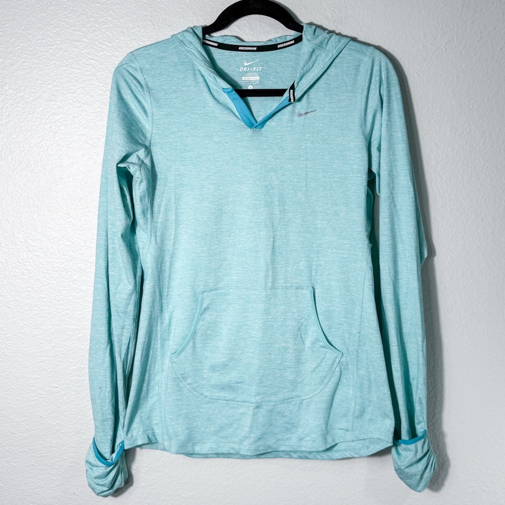 Nike Women's Aqua Teal Lightweight Running Pullover Hoodie